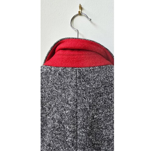 Banana Republic x Emmetex Black and White Herringbone Wool Lined Topcoat XS 0 2 - Picture 7 of 10